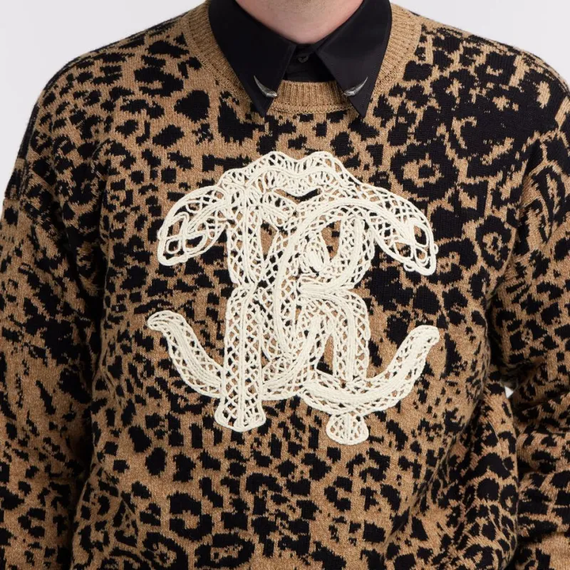 Roberto Cavalli SS24 Sweater Men's Brown-4
