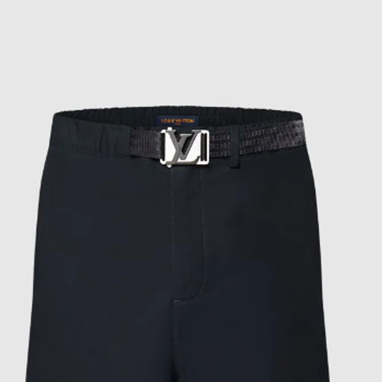LOUIS VUITTON Lv Buckle Cotton Shorts-5