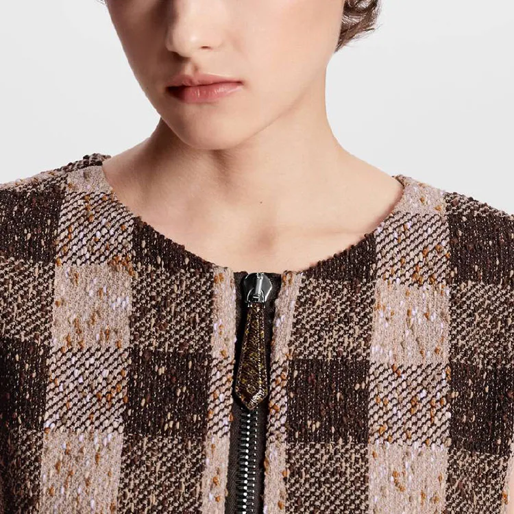 LOUIS VUITTON Check Tweed Utility Detail Dress-5