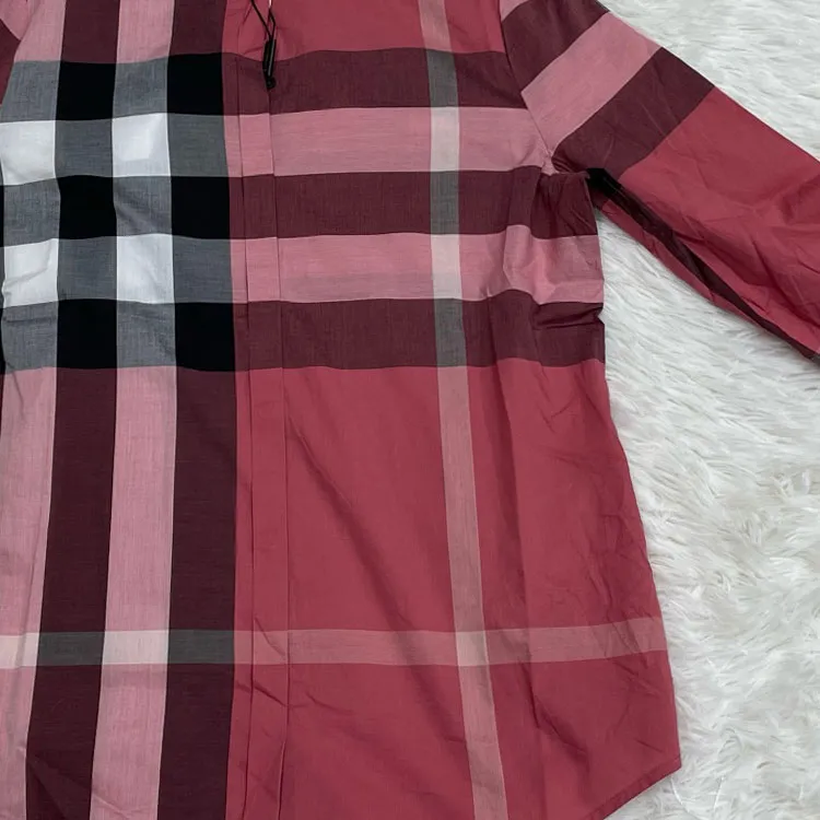 Burberry Shirts Men Red-4