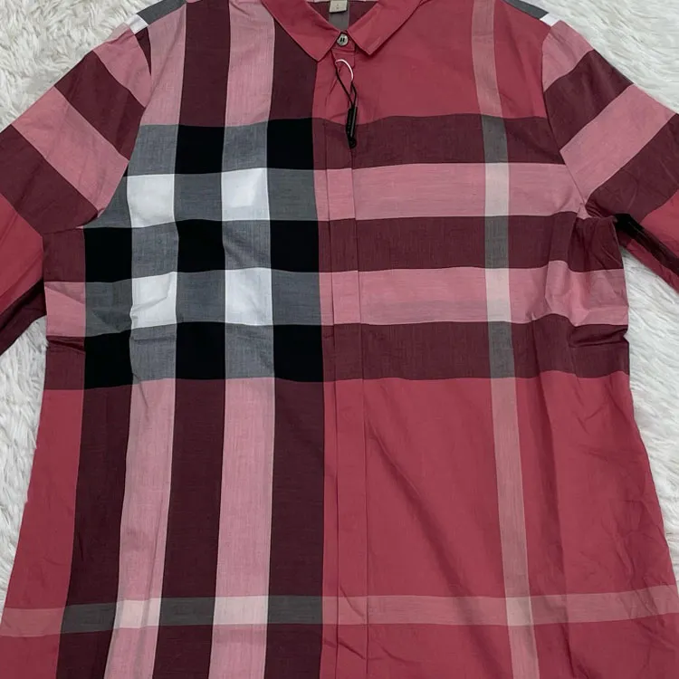 Burberry Shirts Men Red-2