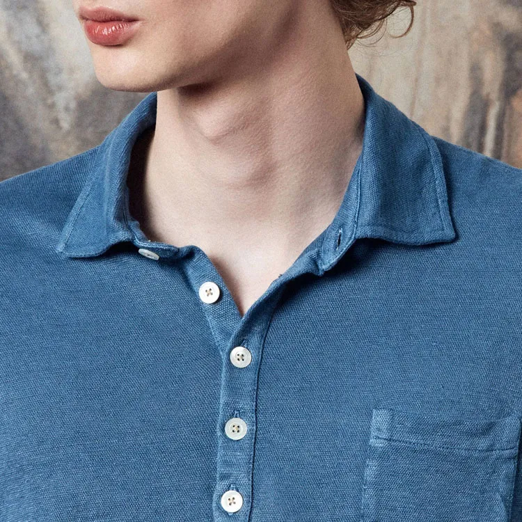 Massimo Alba Textured finish Linen Polo Shirt-2