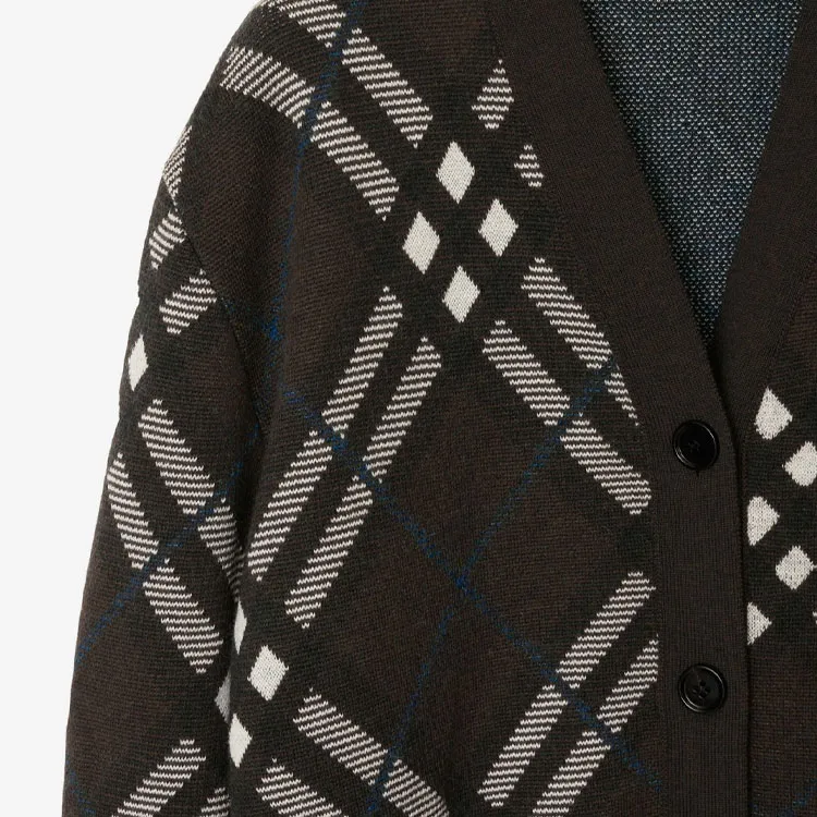 Burberry Check Wool Blend Cardigan-4