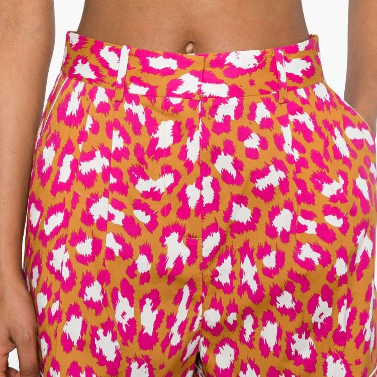DVF Diane Von Furstenberg Balbino Leopard print Tailored Shorts-4