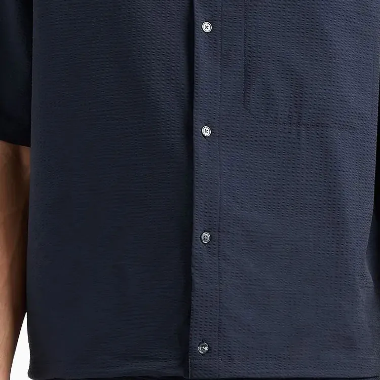 EMPORIO ARMANI Short sleeved Oversized Shirt In Technical Seersucker-5
