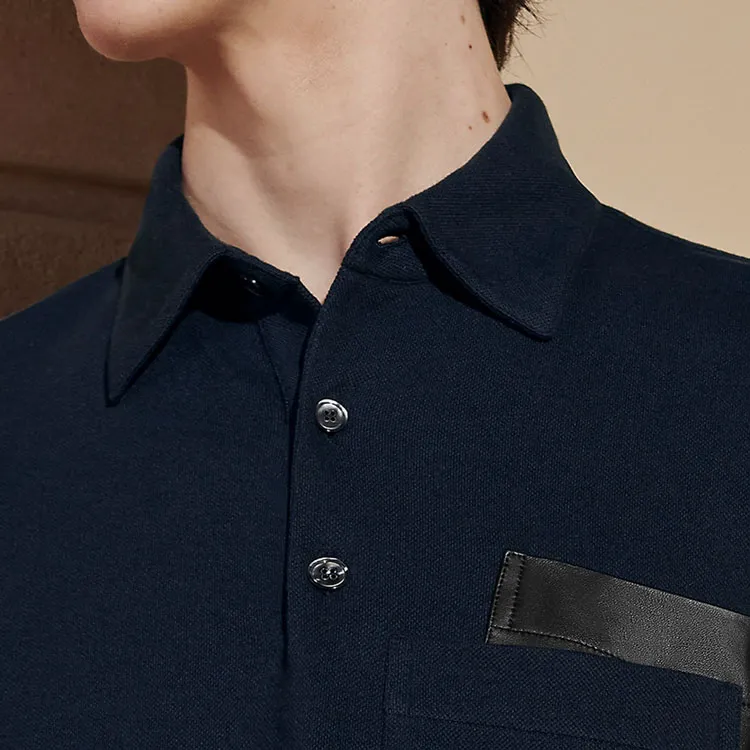 HERMES SS24 Polo Shirt Men's Marine Blue-4