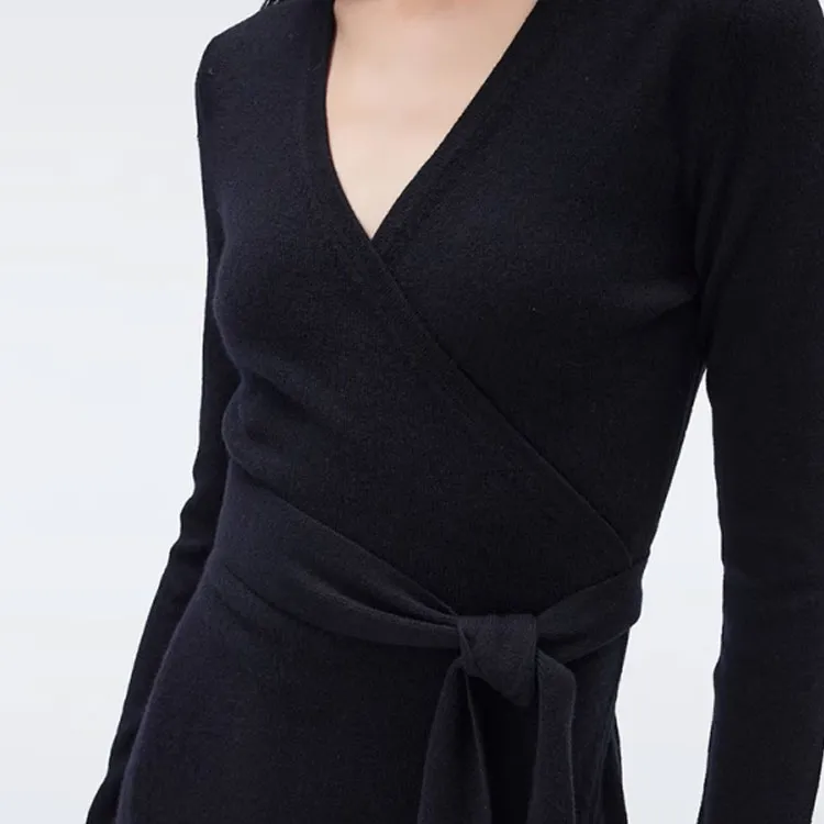 DVF Diane Von Furstenberg Long-Sleeved Dresses Women's Black-5