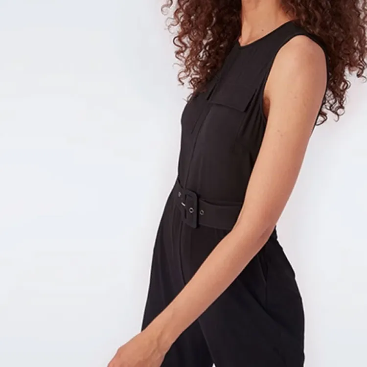 DVF Diane Von Furstenberg Jumpsuit Women's Black-4