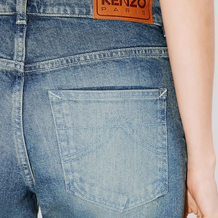 KENZO Bara Cropped Denim Jeans-5
