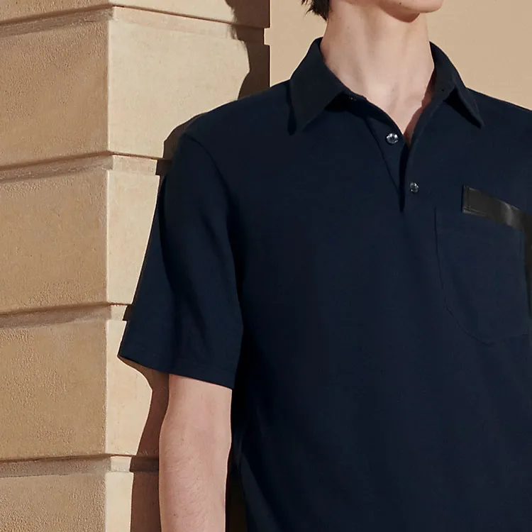 HERMES SS24 Polo Shirt Men's Marine Blue-3