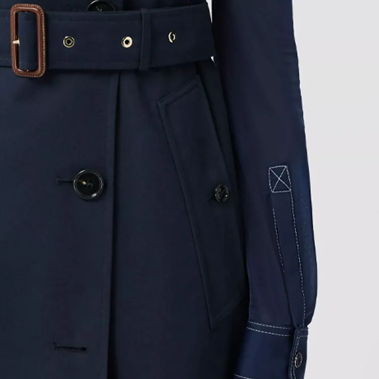 Burberry Trench Coats Women's Midnight Blue-6