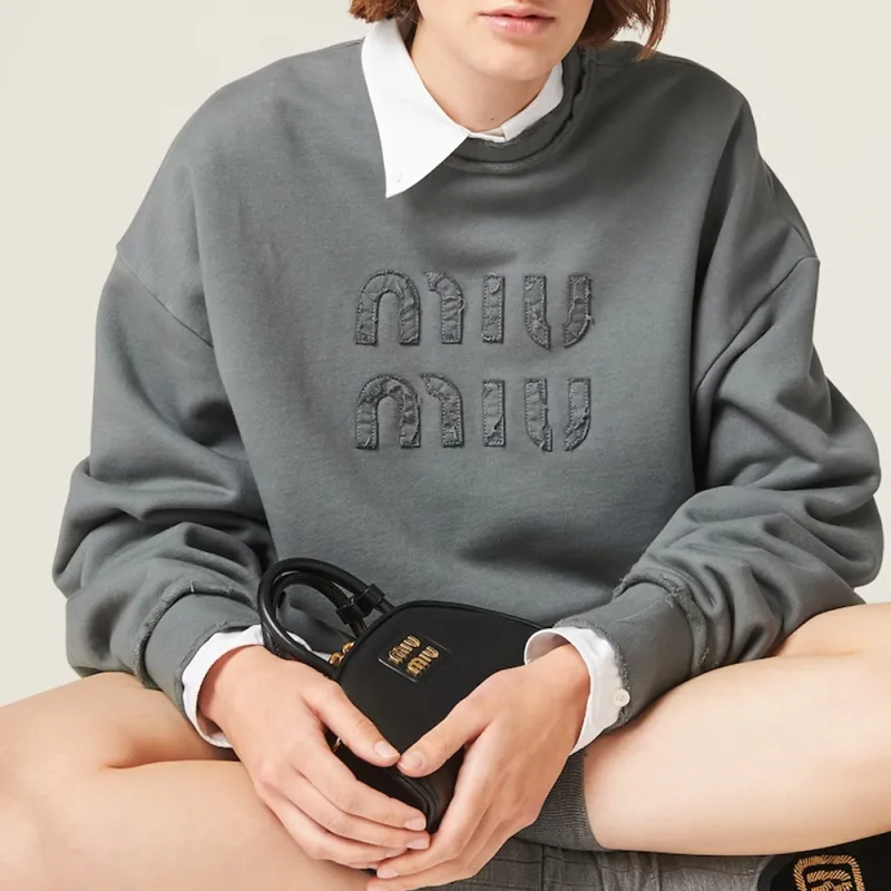 MIU MIU SS24 Sweatshirt Women's Iron Gray-1
