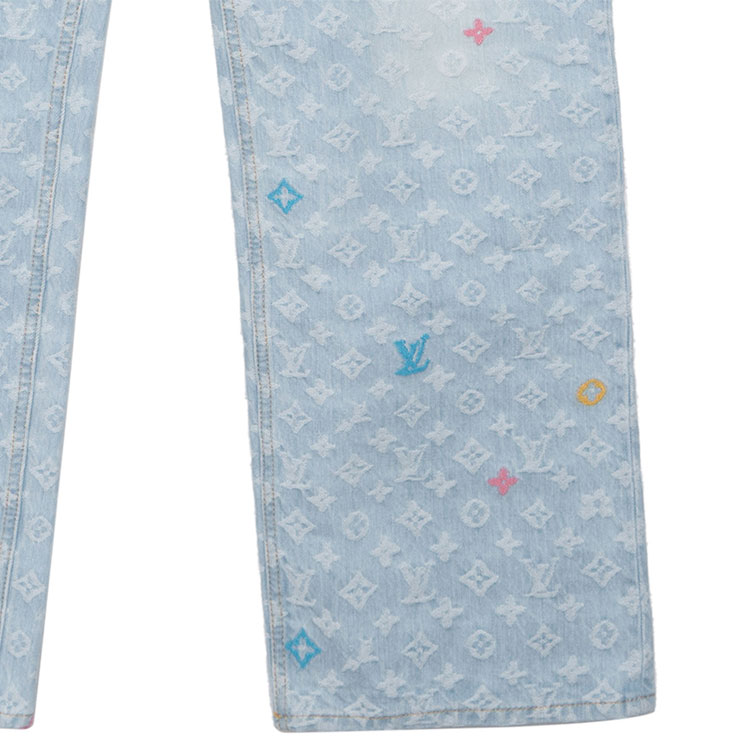 【美品】ルイヴィトン MONOGRAM TAILORED DENIM PANTS Louis Vuitton Monogram Denim Tailored Pants Indigo Men's