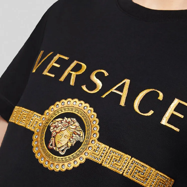 VERSACE Embroidered Medusa Logo T Shirt-3