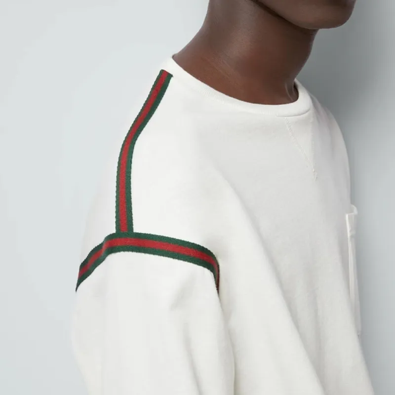 GUCCI Web Striped Jersey T-Shirt-4