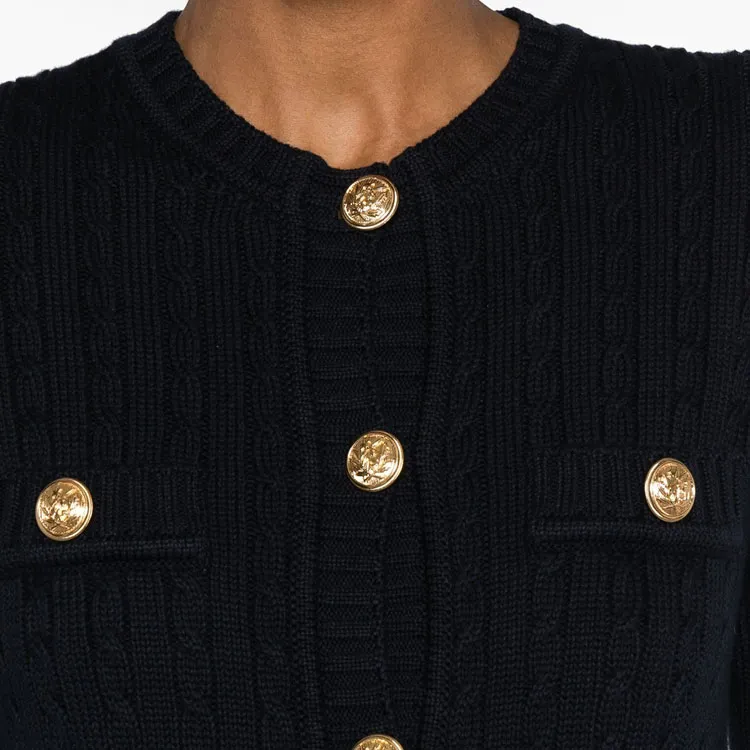 Chloé Embossed buttons Cable knit Cardigan-4
