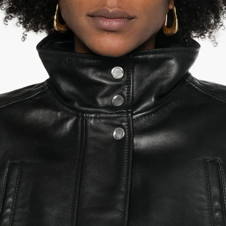PINKO High Neck Sleeveless Biker Gilet-4