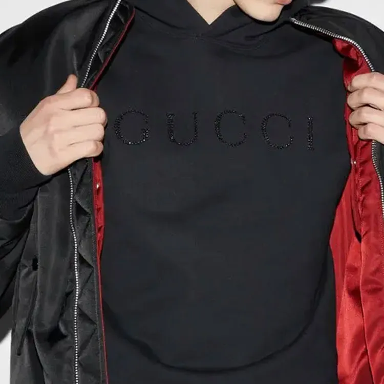GUCCI Logo Embellished Hoodie-3