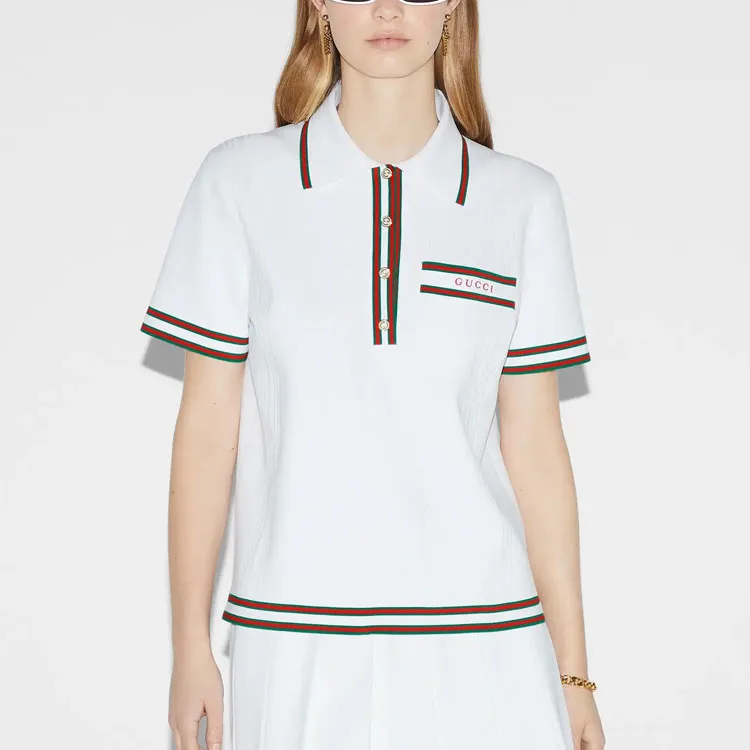 GUCCI SS24 Polo Shirt Women's Ivory White-2