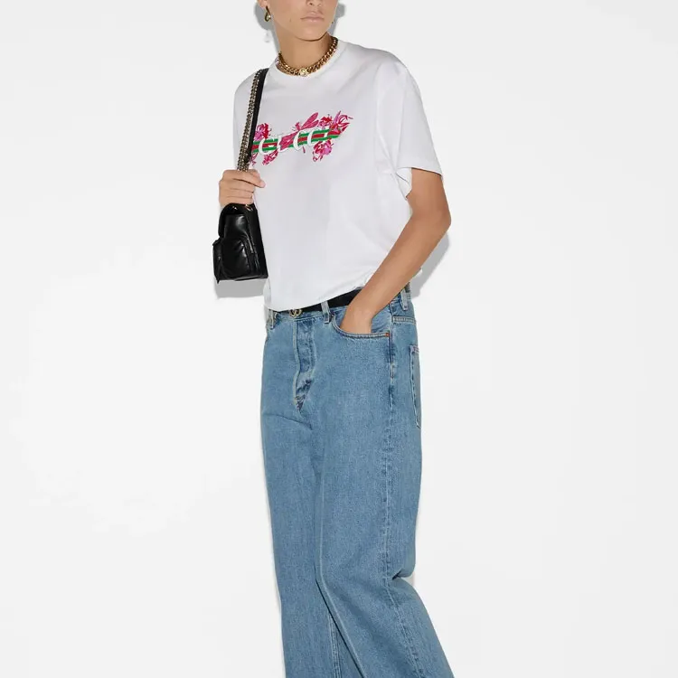GUCCI Web Printed T Shirt-4