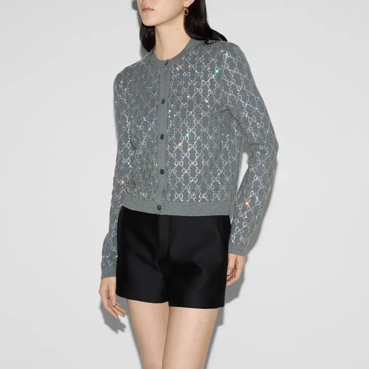 GUCCI Gg Embellished Cardigan-1