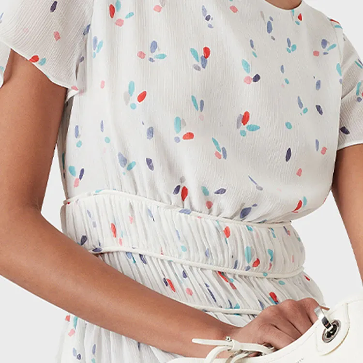 EMPORIO ARMANI Short Sleeved Dresses Women's White-5