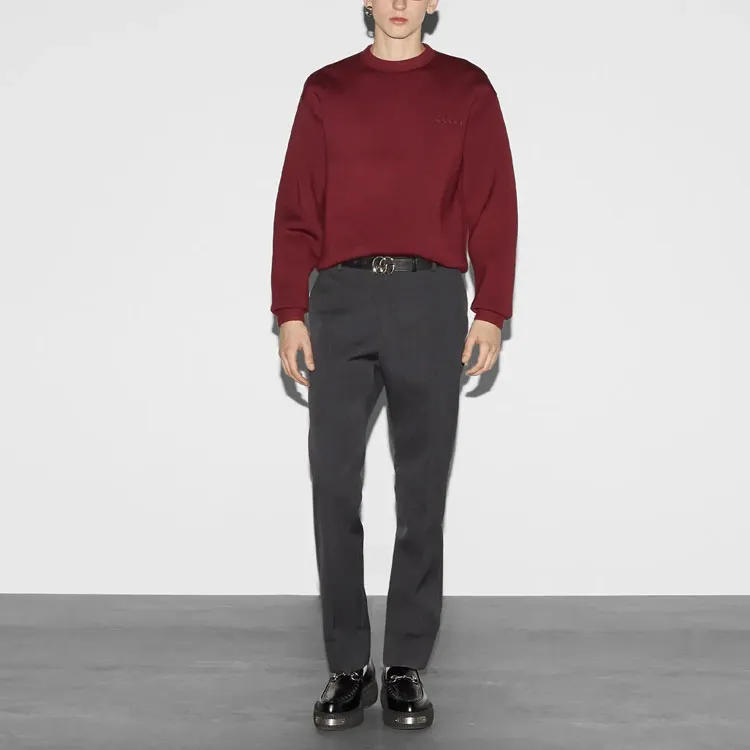 GUCCI Logo Embroidered Crewneck Sweatshirt-1