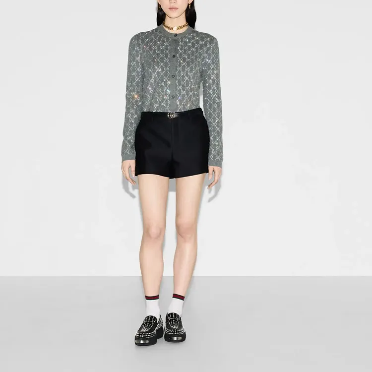 GUCCI Gg Embellished Cardigan-2