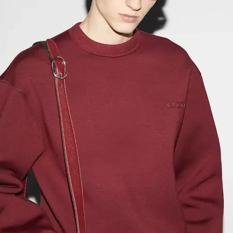 GUCCI Logo Embroidered Crewneck Sweatshirt-5