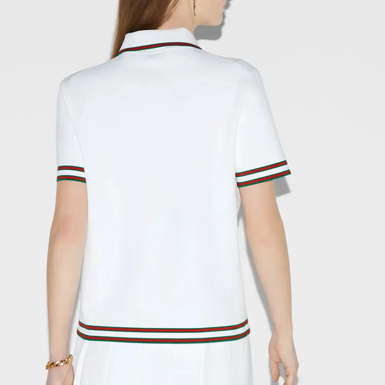 GUCCI SS24 Polo Shirt Women's Ivory White-3