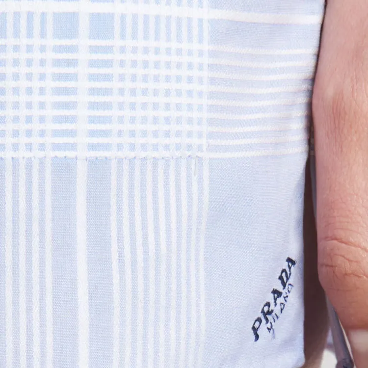 PRADA Checked Cotton Minidress-4