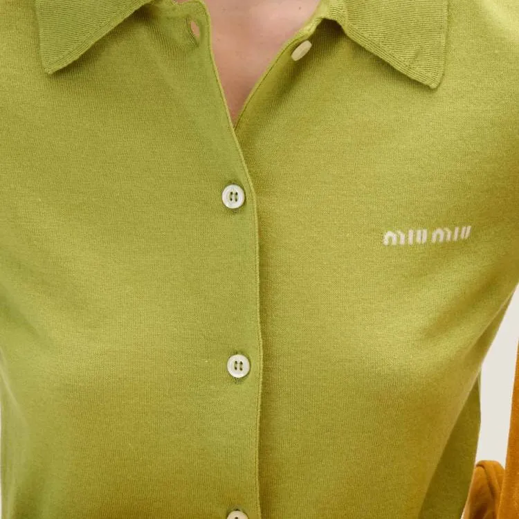 MIU MIU Cashmere Silk Cardigan 'Pistacchio'-3