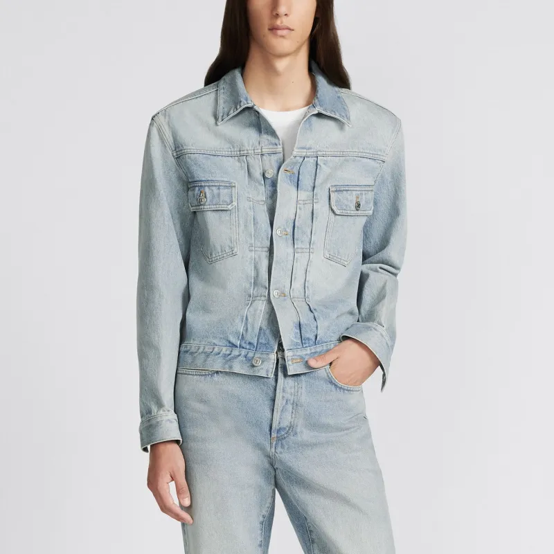 DIOR FW23 Denim Jacket Men's Light Blue-2