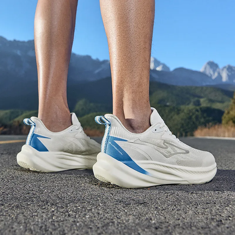 Erke Wind Chase 2.0 V2 Cushioned Slip-Resistant Abrasion-Resistant Breathable Low-Top Running Shoes Men's White Blue-7