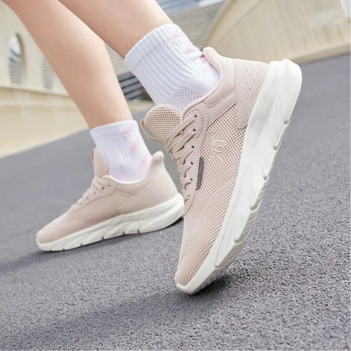 361° Cushioning Breathable Lightweight Low Top Casual Running Shoes Women's Pink White-2