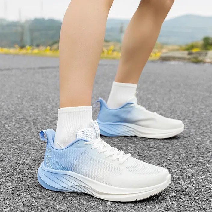 361° Cushioned Wear-Resistant Breathable Low-Top Running Shoes Men's White Blue-2