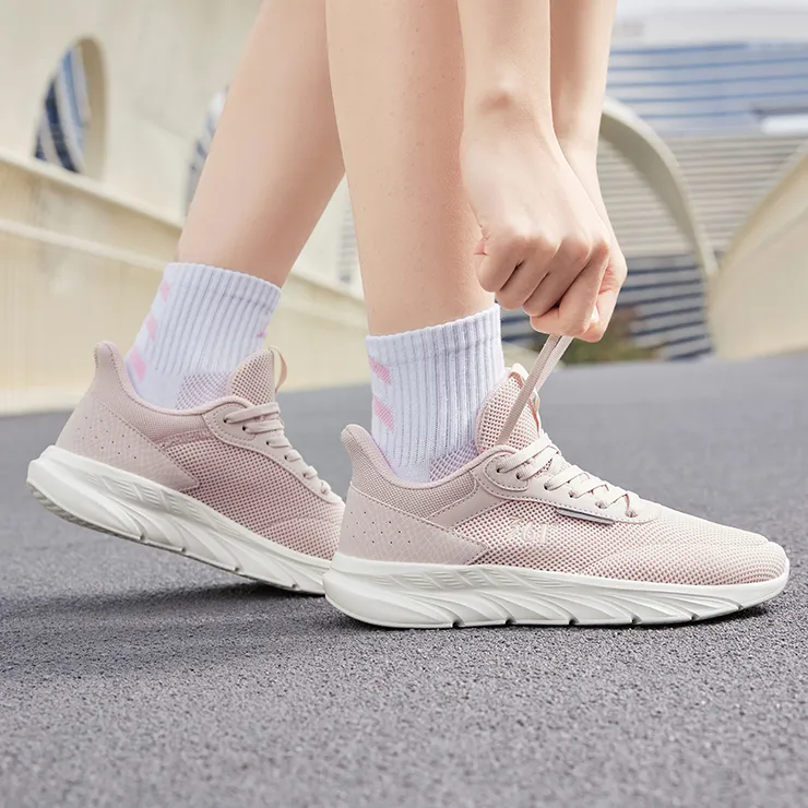 361° Cushioning Breathable Lightweight Low Top Casual Running Shoes Women's Pink White-3