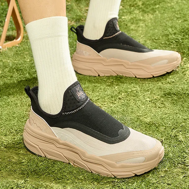 361° Durable Breathable Low Top Chunky Sneakers Men's Beige Black-3