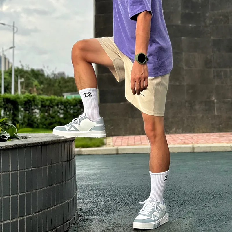 PEAK Guochuang Series Cushioning Wear-Resistant Low-Top Skateboard Shoes Men's All White Elegant Blue-7