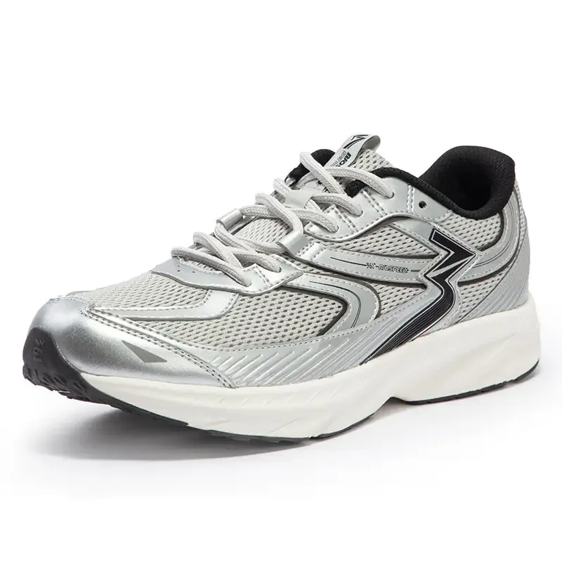 361° Cushioned Wear Resistant Breathable Low Top Running Shoes Men's Photon Gray/Silver White-1