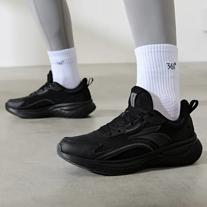 361° Cushioning Lightweight Low Top Casual Running Shoes Men's Black-3