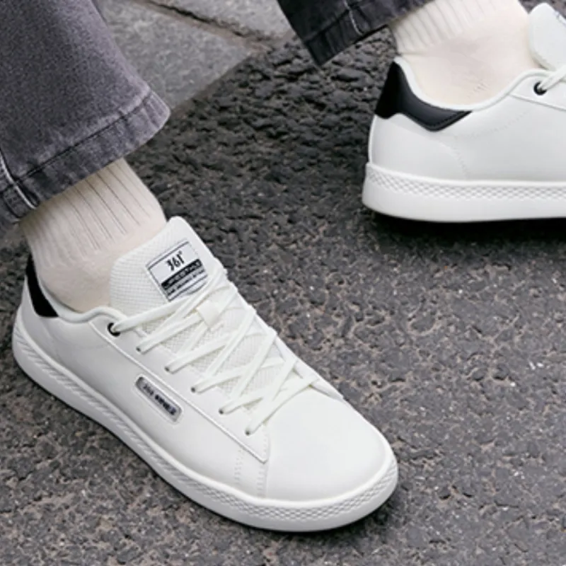 361° Wear resistant And Lightweight Low Top Skateboard Shoes Men's White Black-6