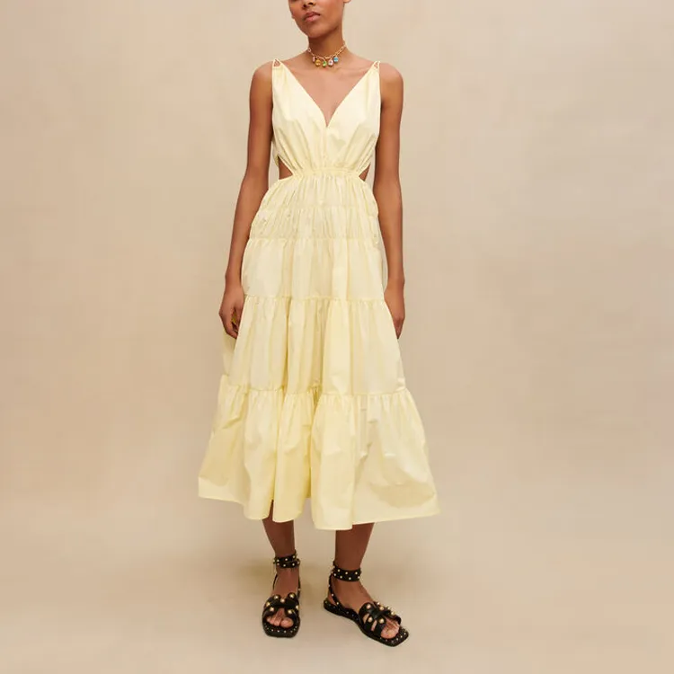 Maje Sleeveless Dresses Women's Yellow-1