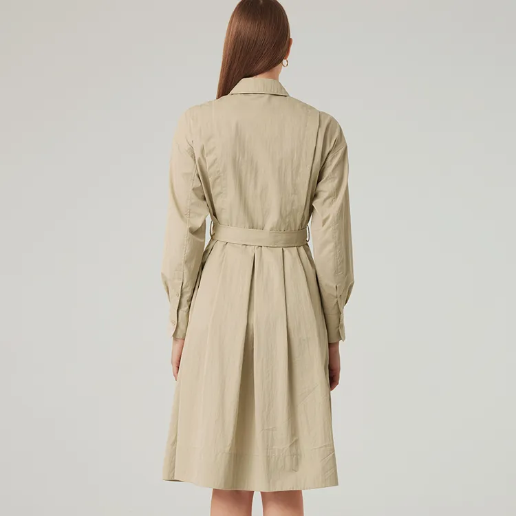 HAZZYS Long Sleeved Dresses Women's Light Beige-2
