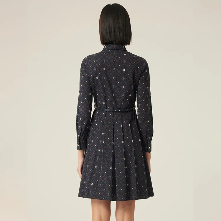 HAZZYS Long Sleeved Dresses Women's Navy Blue-2