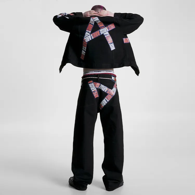 Aries X Tommy Hilfiger Denim Jackets Unisex Black PT2-2