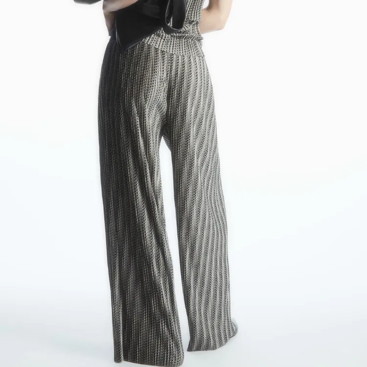 COS Casual Pants Women's Black/White-2