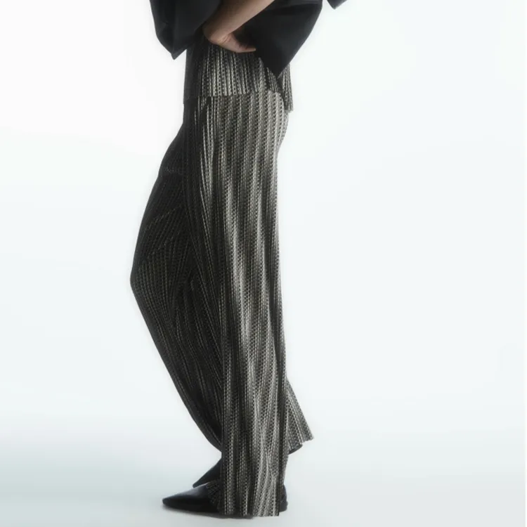 COS Casual Pants Women's Black/White-3