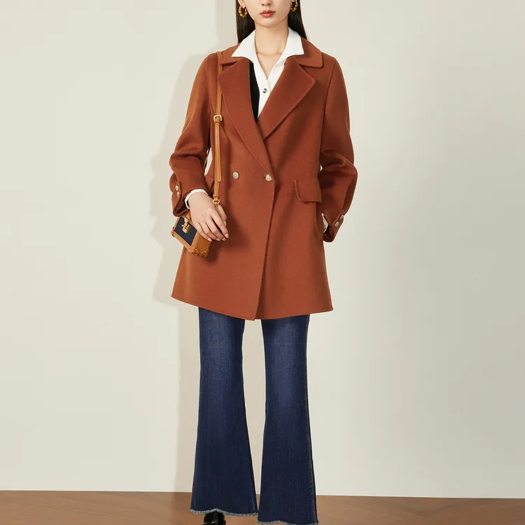 JZ. ANNAKRO Coats Women's Red Coffee-1