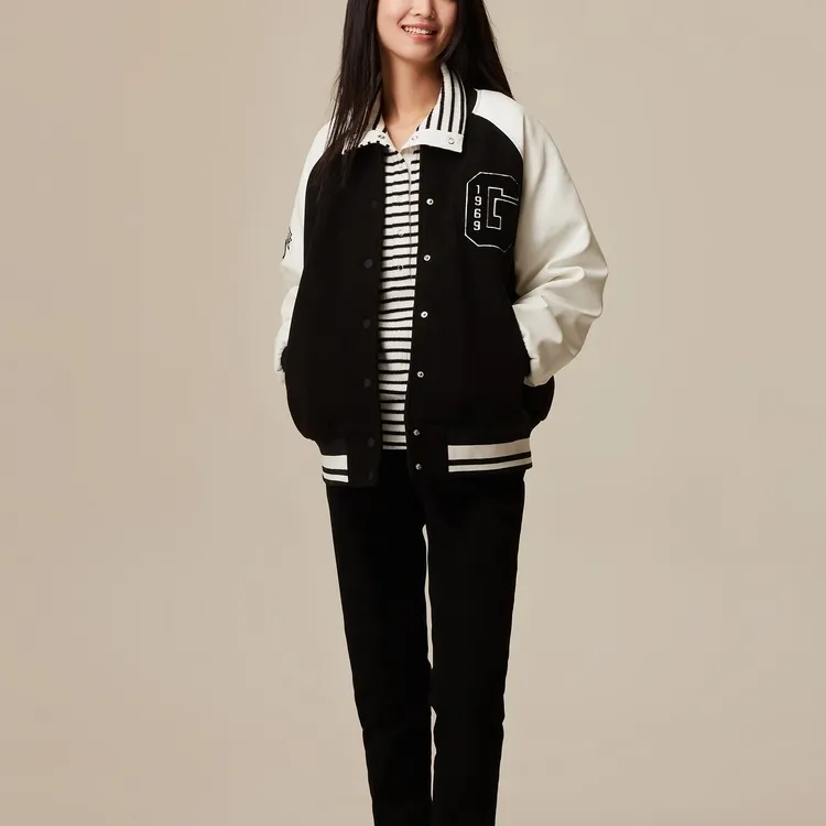 GAP Baseball Jerseys Women's Black White-1